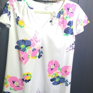 Adorable Gap Dress size Medium. NWT. White/pink/blue